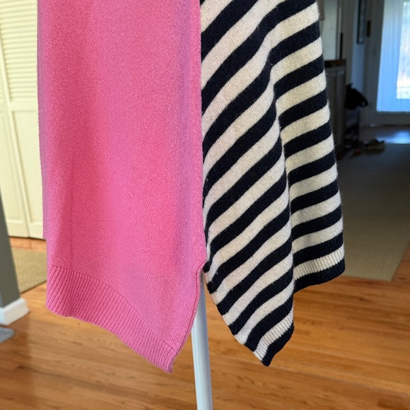 Autumn Cashmere 100% cashmere Pink Striped Lobster Sweater sz S - Picture 6 of 7